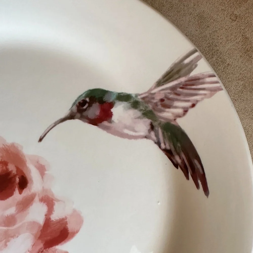 Set of 2 Pier 1 Hummingbirds and Roses 8.75